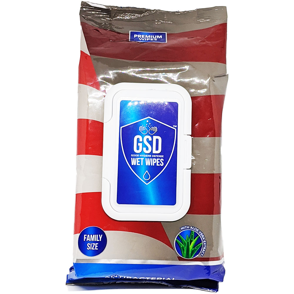 GSD Good Hygiene Wipes, Antibacterial Wet Wipes for Sanitizing and Disinfecting, Kills SARS-CoV-2 at 99.9% Rate, 80 per pack - Click Image to Close