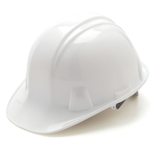 4-Point Suspension Hard Hat - White - Pyramex Ridgeline - Click Image to Close