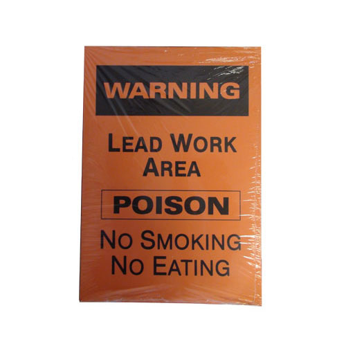 "Warning Lead Work Area" Sign - 14 x 20 Paper - Pack of 100