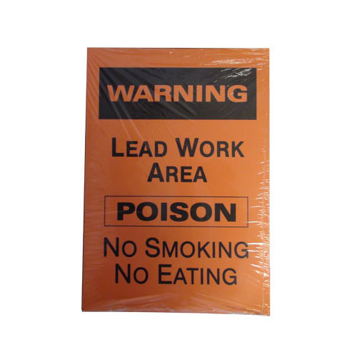 "Warning Lead Work Area" Sign - 14 x 20 Paper - Pack of 100 - Click Image to Close