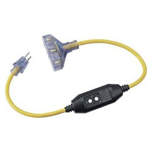 Prime Wire & Cable 3-Ft. Inline GFCI Lighted Triple Tap Adapter - Click Image to Close