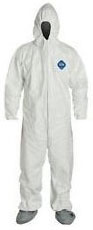 Lakeland Disposable Tyvek W/Hood, Boot, Elastic Wrists 1414